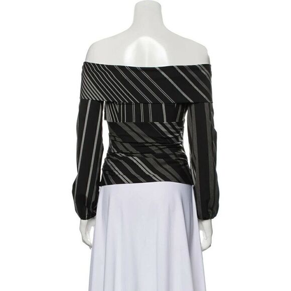 Intermix tonya black stripe off the shoulder long sleeve top size XS - Picture 3 of 9